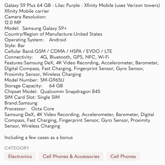 Galaxy S9 Plus 64 GB - Lilac Purple with many new extras! EXC COND UNLOCKED - Picture 11 of 12